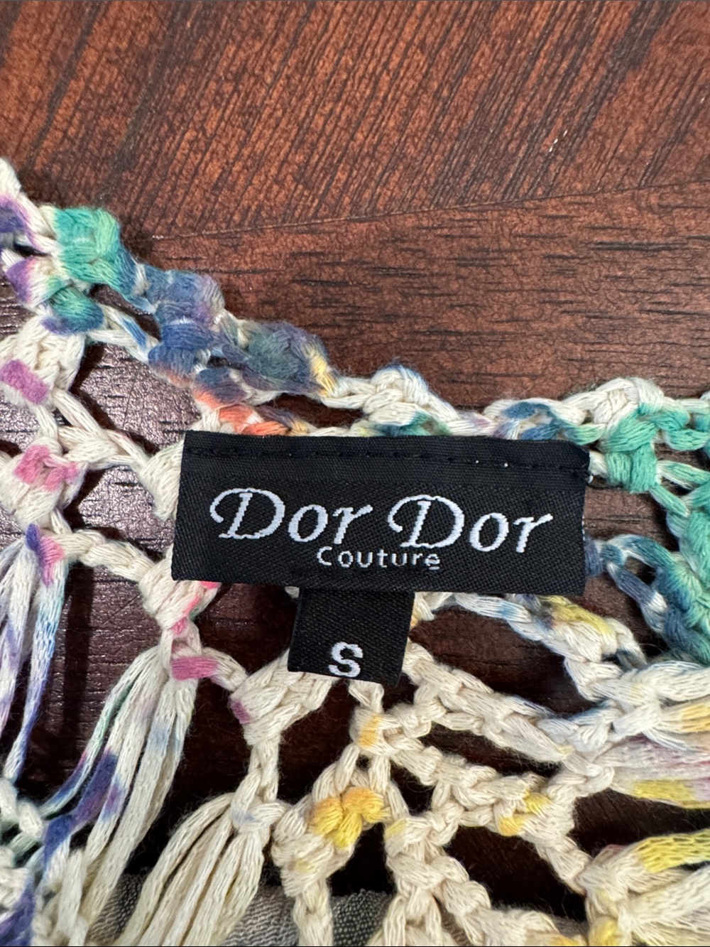 Dor Dor Boho Couture Multi-Color Crochet/Macrame Floral Top - Women's Size S - Picture 13 of 16